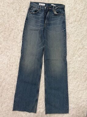 Zara Women's Wide-Leg Jeans in Faded Blue Denim
